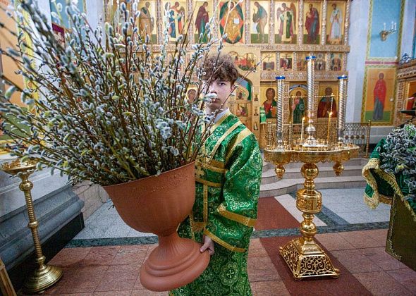 Около 500 краснотурьинцев освятили веточки вербы в соборе Максима Исповедника